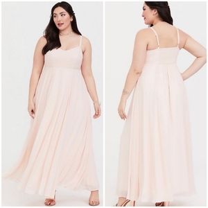 Pink Beaded Chiffon Dress